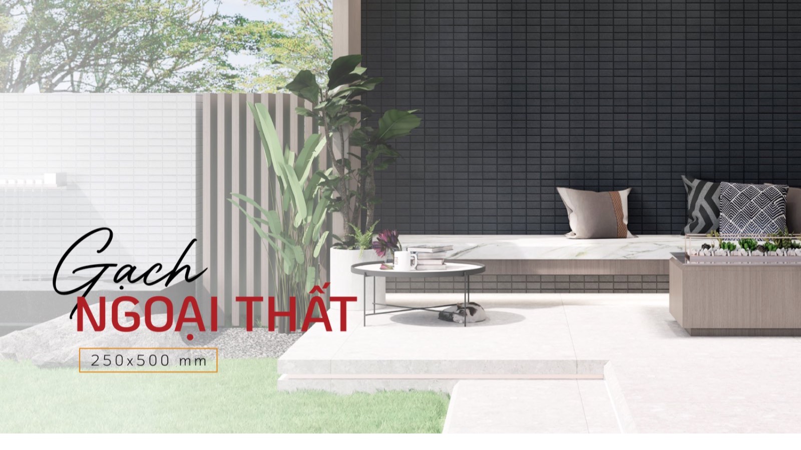 GẠCH NGOẠI THẤT UNITED TILES 250x500 MM – VẺ ĐẸP HOÀN HẢO CHO MẶT TIỀN CÔNG TRÌNH