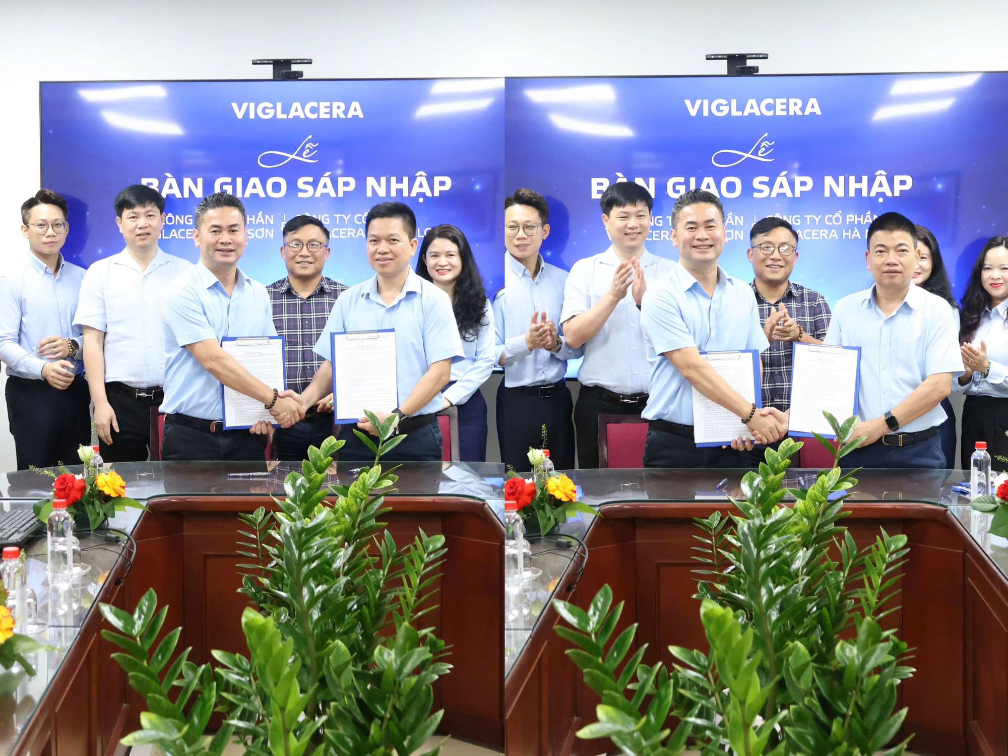 VIGLACERA HOÀN TẤT VIỆC SÁP NHẬP CÔNG TY CP VIGLACERA HÀ NỘI VÀ CÔNG TY CP VIGLACERA THĂNG LONG VỀ MÁI NHÀ CHUNG VIGLACERA TIÊN SƠN