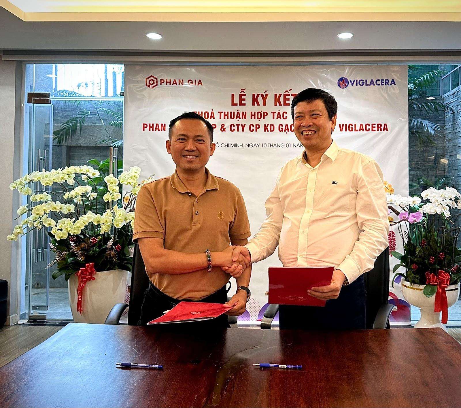 Lễ ký kết hợp tác toàn diện giữa Công ty cổ phần Kinh doanh Gạch ốp lát Viglacera với Phan Gia Group